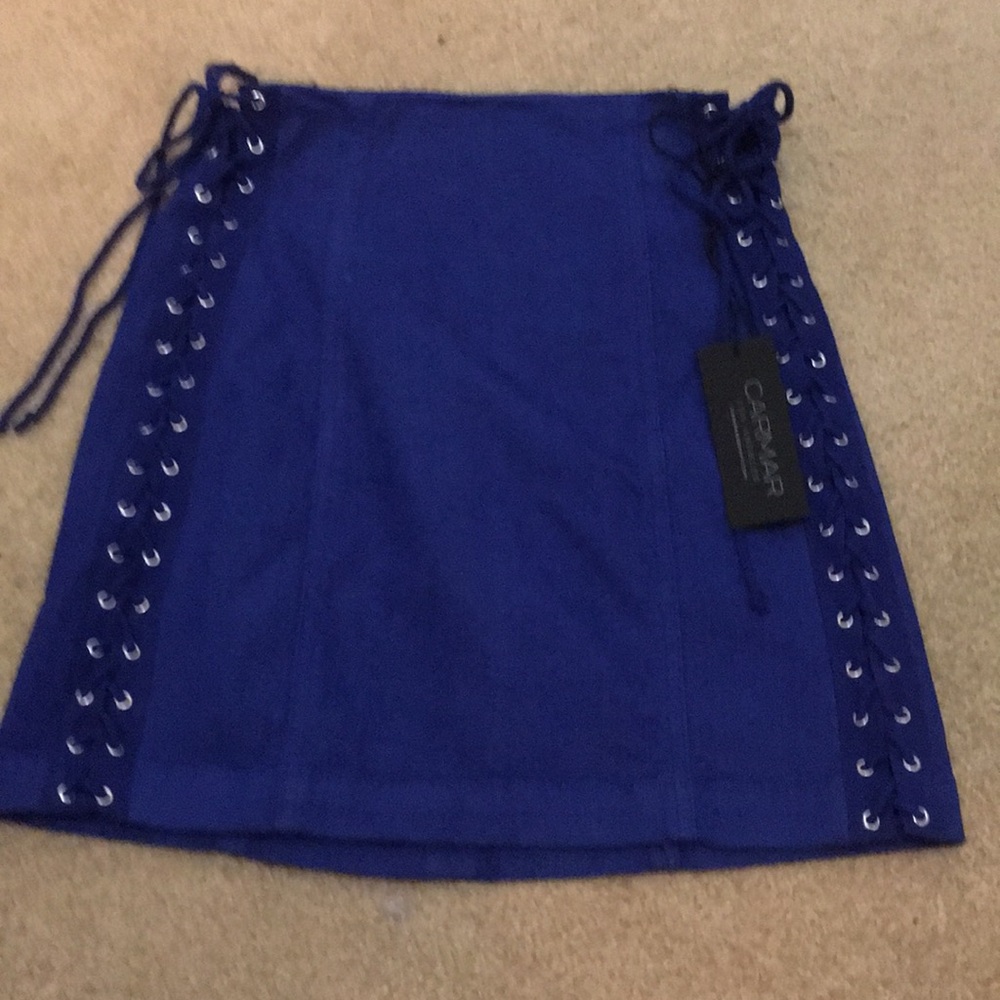 LF skirt carmar denim blue mini  jean 26 lace up
